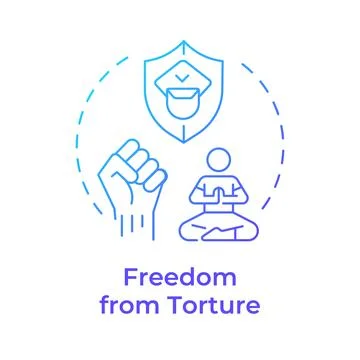 Torture freedom blue gradient concept icon Stock Illustration