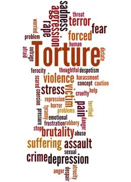 Torture, word cloud concept Stock Illustration