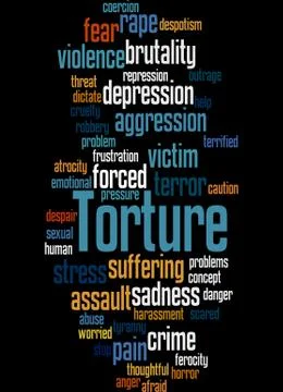 Torture, word cloud concept Stock Illustration