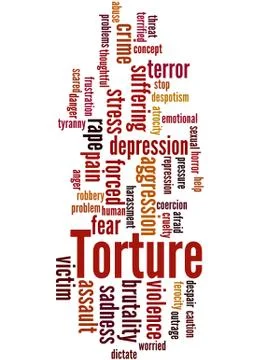 Torture, word cloud concept Stock Illustration
