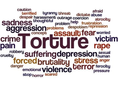 Torture, word cloud concept Stock Illustration