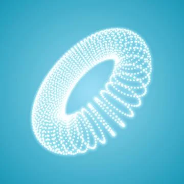 The Torus Consisting of Points. Connection Structure. 3D Grid Design. イラスト素材