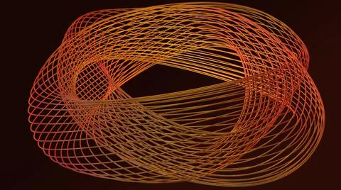 Torus curve yellow red background Stock Illustration