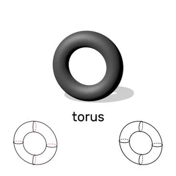 Torus. Geometric shape. Isolated on white background. Vector illustration. Иллюстрация