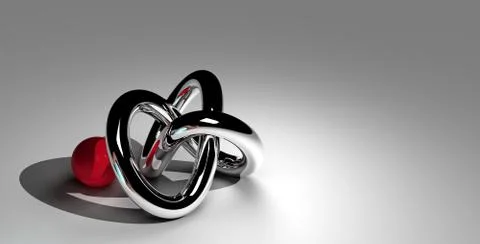 Torus knot with red ball イラスト素材