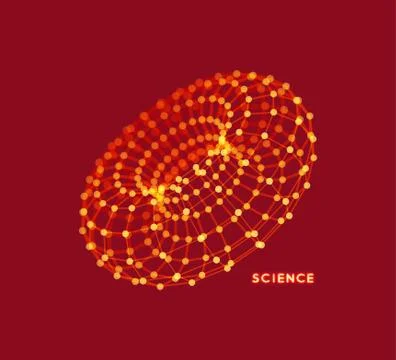 Torus. Object with dots. Molecular grid. Technology style with particle. Stock Illustration