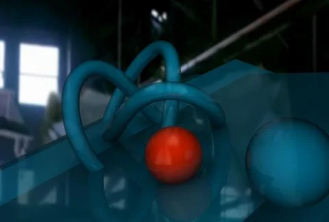 Torus with red ball Stock Illustration