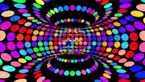 Torus of shimmering circles. Disco background. Seamless loop Stock Footage 114051664