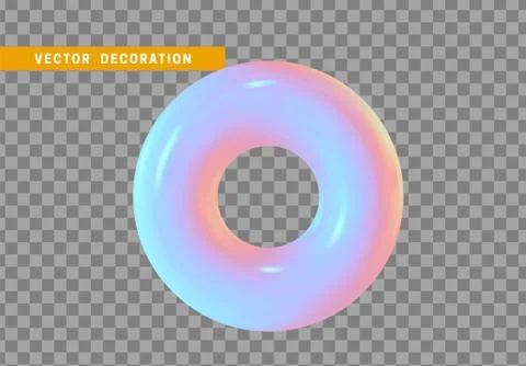 Torus, simple 3d shape isolated on transparent background. Stock Illustration