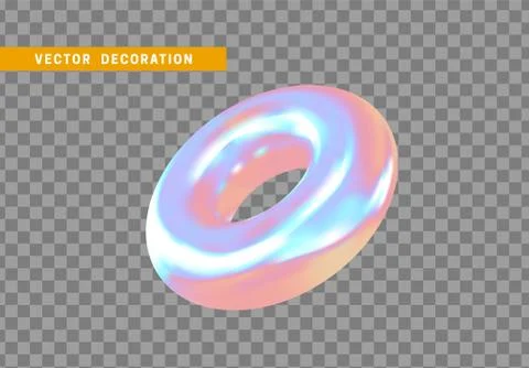 Torus, simple 3d shape isolated on transparent background. Stock Illustration