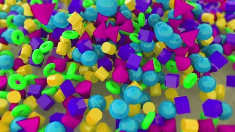 Torus square triangle sphere particle animation Stock Footage 145864088