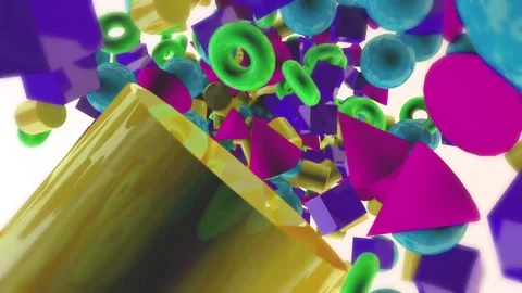 Torus square triangle sphere particle animation Stock Footage 145864131