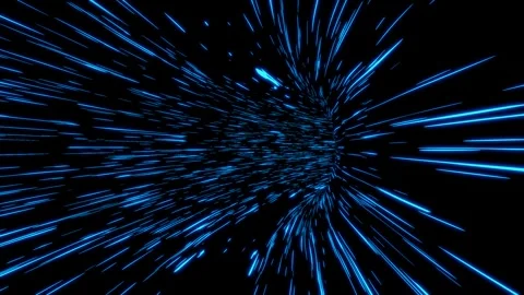 A torus tunnel sci-fi wormhole. Hyper jump curved warp speed Stock Footage 246787459