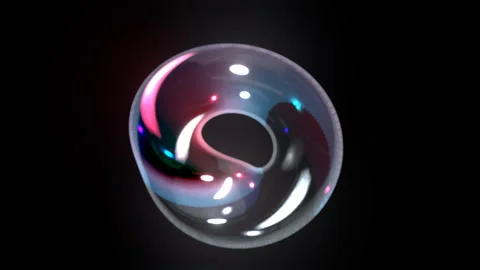 Torus Vortex Spiral Ring: 3D Abstract Wireframe Loop (4K Broadcast 16:9) Stock Footage 335735177