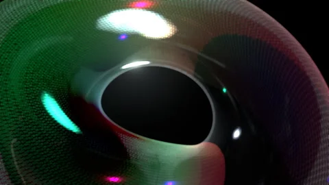 Torus Vortex Spiral Ring: 3D Abstract Wireframe Loop (4K Broadcast 16:9) Stock Footage 335736381