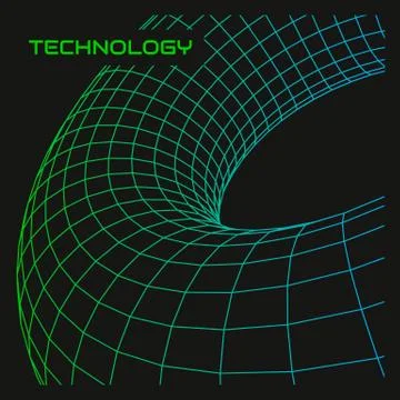 Torus wireframe illustration Stock Illustration