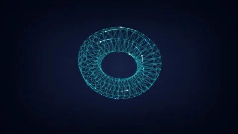 Torus wireframe spinning seamless loop motion background Stock Footage 344971956
