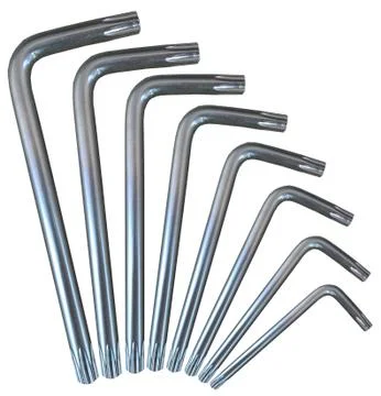 Torx Key Silver Set Arc Isolated Stock Photos