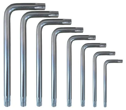 Torx Key Silver Set Isolated Stock Photos