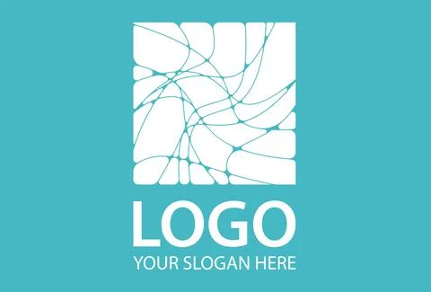 Tosca Color Abstract Simple Square Line Art Logo Design	 Stock Illustration
