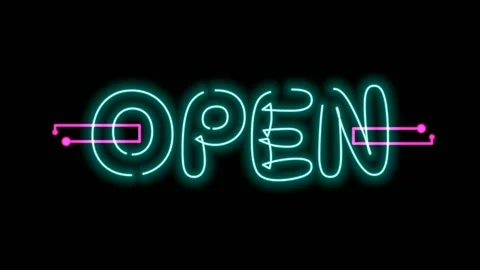 Tosca neon open animation flashes Stock Footage 235451082