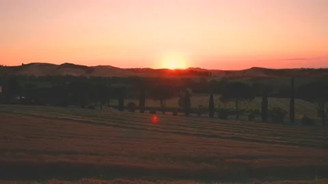 Toscane Gambassi Sunset 1 Video stock 158099524