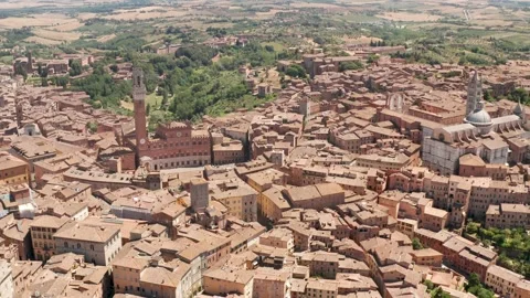 Toscane Piazza del Campo and Siena Cathedral 스톡 동영상 158166830