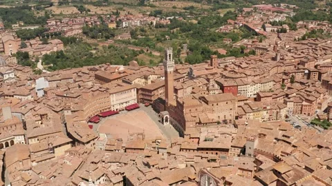 Toscane Piazza del Campo Topview Video stock 158166842