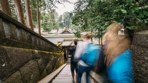 Toshogu Nikko Temple Timelapse. ProRes 422 in 4k Stock Footage 100581089