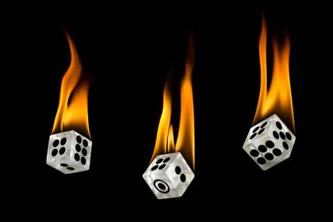 Toss the fire dice. Stock Photos