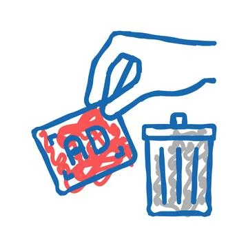 Toss out advertisement icon doodle illustration Stock Illustration