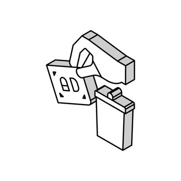 Toss out advertisement isometric icon vector illustration Stock Illustration
