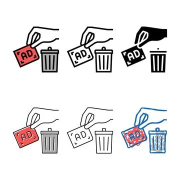 Toss out multistyle advertisement color icon vector Stock Illustration