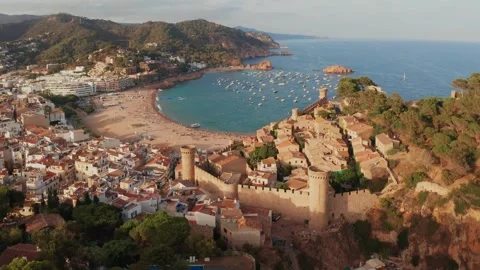 Tossa de Mar historical town, Costa Brava, Spain Video stock 312602954