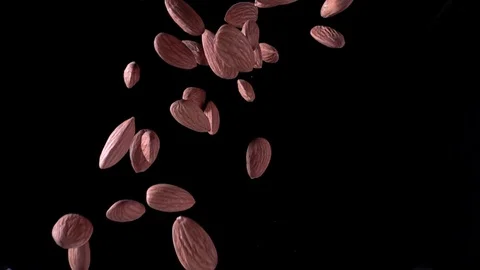 Tossed Almonds Stock Footage 129902959