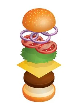Tossed cheeseburger Illustrazione stock