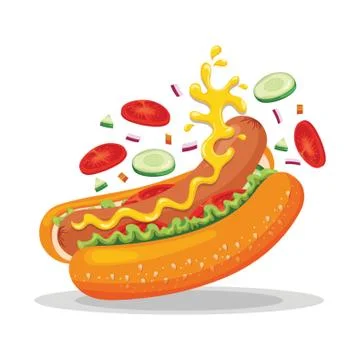 Tossed hotdog Illustrazione stock