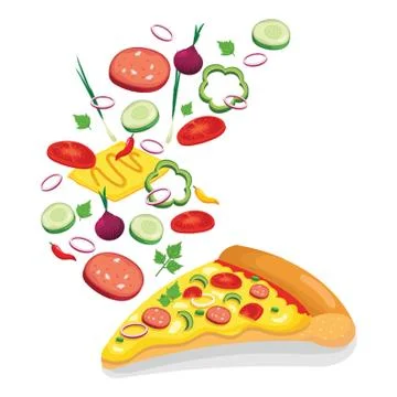 Tossed pizza Illustrazione stock