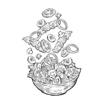 Tossed salad Illustrazione stock