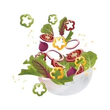 Tossed salad Illustrazione stock