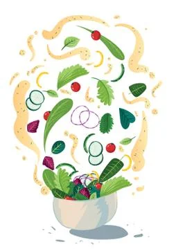 Tossed salad Illustrazione stock