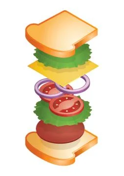 Tossed sandwich Illustrazione stock