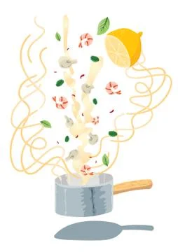 Tossed spaghetti Illustrazione stock