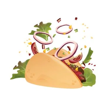 Tossed taco Illustrazione stock