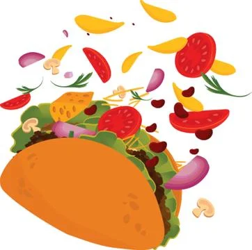 Tossed taco Illustrazione stock