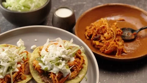 Tostadas, a typical mexican dish on september month in mexico Stock Footage 281393073