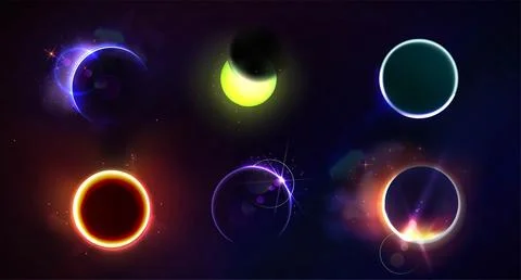 Total and partial solar eclipse Stock Illustration