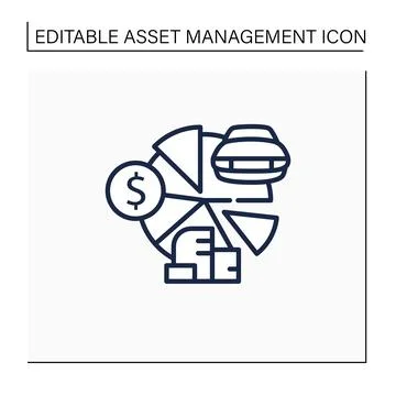 Total asset count line icon Stockillustratie