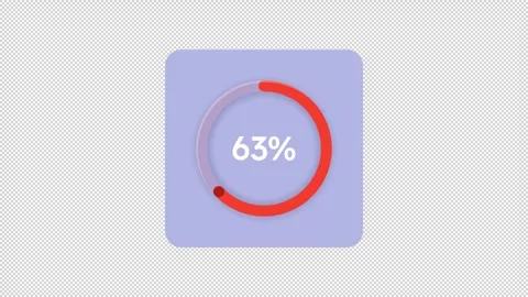 Total capacity neumorphistic orange ring circle percent loading animation Stock Footage 337775540