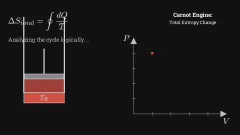 Total change in entropy for a Carnot Engine 動画素材 336632532